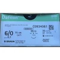 Нитка не розсмоктуюча шовний матеріал Dafilon  6-0 DS 12 75 см B.Braun Іспанія